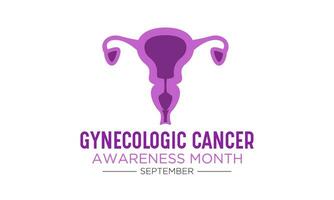 Gynecologic cancer awareness month is observed every year in september. Female reproductive system symbol. Template for banner, card, background. Vector illustration.