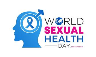 World sexual health day is observed every year in september 4. Vector template for banner, greeting card, poster with background. Vector illustration.