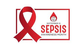 Sepsis awareness month is observed every year in september. September is sepsis awareness month. Vector template for banner, greeting card, poster with background. Vector illustration.