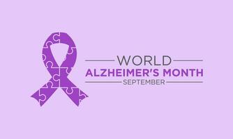 World alzheimer's month is observed every year in september. September is world alzheimer's month. Vector template for banner, greeting card, poster with background. Vector illustration.