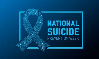 National suicide prevention week. September is national suicide prevention week. Vector template for banner, greeting card, poster with geometric background. Low poly style design.