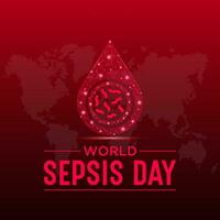 World Sepsis day is observed every year on September 13. Low poly style design. Vector template for banner, greeting card, poster with geometric background. Isolated vector illustration.