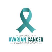Ovarian cancer awareness month is observed every year in september. September is ovarian cancer awareness month. Vector template for banner, greeting card, poster with background. Vector illustration.