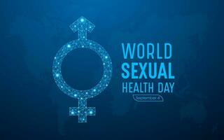 World sexual health day is observed every year in september 4. Low poly style design. Vector template for banner, greeting card, poster with geometric background. Isolated vector illustration.