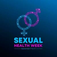 Sexual health week. September is sexual health awareness week. Low poly style design. Vector template for banner, greeting card, poster with geometric background. Isolated vector illustration.