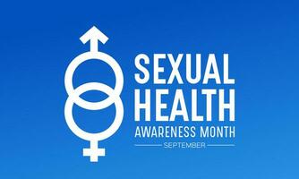 Sexual health awareness month is observed every year in september. September is sexual health awareness month. Vector template for banner, greeting card, poster with background. Vector illustration.