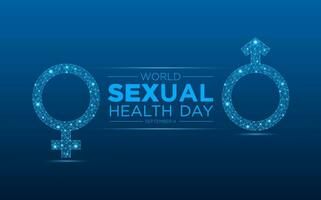 World sexual health day is observed every year in september 4. Low poly style design. Vector template for banner, greeting card, poster with geometric background. Isolated vector illustration.