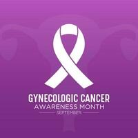 Gynecologic cancer awareness month is observed every year in september. Female reproductive system symbol. Template for banner, card, background. Vector illustration.