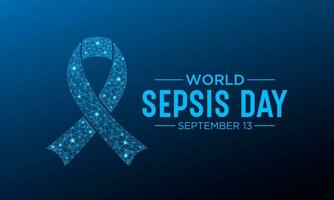 World Sepsis day is observed every year on September 13. Low poly style design. Vector template for banner, greeting card, poster with geometric background. Isolated vector illustration.