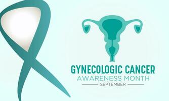 Gynecologic cancer awareness month is observed every year in september. Female reproductive system symbol. Template for banner, card, background. Vector illustration.