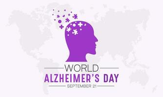 World alzheimer's day is observed every year in september 21. Vector template for banner, greeting card, poster with background. Vector illustration.