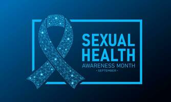 Sexual health awareness month is observed every year in september. Low poly style design. Vector template for banner, greeting card, poster with geometric background.