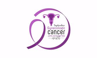 Gynecologic cancer awareness month is observed every year in september. Female reproductive system symbol. Template for banner, card, background. Vector illustration.