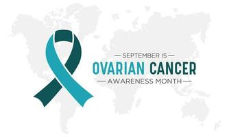 Ovarian cancer awareness month is observed every year in september. September is ovarian cancer awareness month. Vector template for banner, greeting card, poster with background. Vector illustration.