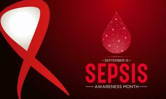 Sepsis awareness month is observed every year in september. September is sepsis awareness month. Low poly style design. Vector template for banner, poster with geometric background.