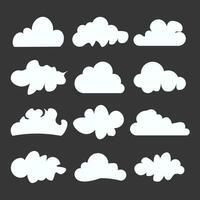 Cloud sticker clipart vector set design