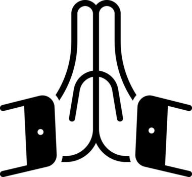 sólido icono para Por favor vector