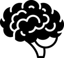 sólido icono para cerebro vector