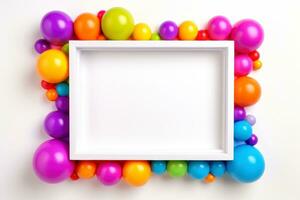 Mockup photo frames, Empty abstract shape framing for your design. template for picture, painting, poster, lettering or photo gallery, Generative AI illustration