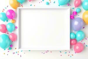 Mockup photo frames, Empty abstract shape framing for your design. template for picture, painting, poster, lettering or photo gallery, Generative AI illustration