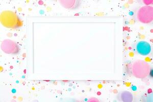 Mockup photo frames, Empty abstract shape framing for your design. template for picture, painting, poster, lettering or photo gallery, Generative AI illustration