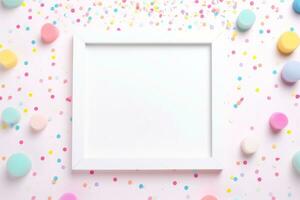 Mockup photo frames, Empty abstract shape framing for your design. template for picture, painting, poster, lettering or photo gallery, Generative AI illustration