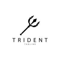 Trident Weapon Logo, Vector Spear of King Poseidon Neptune, Symbol Template Design