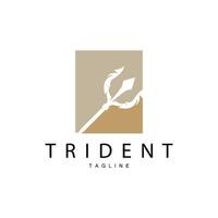 Trident Weapon Logo, Vector Spear of King Poseidon Neptune, Symbol Template Design