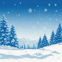 Snow And Trees Christmas Spirit Winter Image Vector Format High Quality