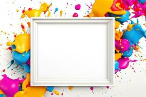 Mockup photo frames, Empty abstract shape framing for your design. template for picture, painting, poster, lettering or photo gallery, Generative AI illustration