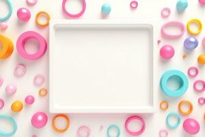 Mockup photo frames, Empty abstract shape framing for your design. template for picture, painting, poster, lettering or photo gallery, Generative AI illustration