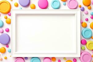 Mockup photo frames, Empty abstract shape framing for your design. template for picture, painting, poster, lettering or photo gallery, Generative AI illustration