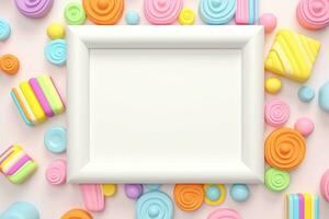 Mockup photo frames, Empty abstract shape framing for your design. template for picture, painting, poster, lettering or photo gallery, Generative AI illustration