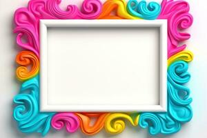 Mockup photo frames, Empty abstract shape framing for your design. template for picture, painting, poster, lettering or photo gallery, Generative AI illustration