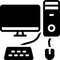 solid icon for computer vector