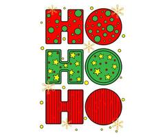 Hohoho Merry christmas. Santa Claus greeting. hand drawn lettering vector illustration