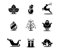 Christmas icons minimalist. bundle hand drawn elements vector illustration