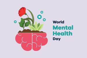 Psychology. World mental health day concept. Colored flat vector illustration isolated.