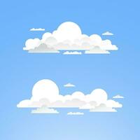 Vector flat cloud in the sky collection