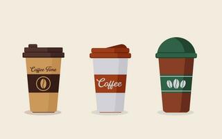 Vector Flat paper coffee cup collection