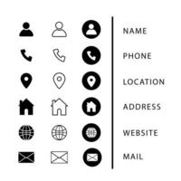 vector negocio tarjeta icono información colección