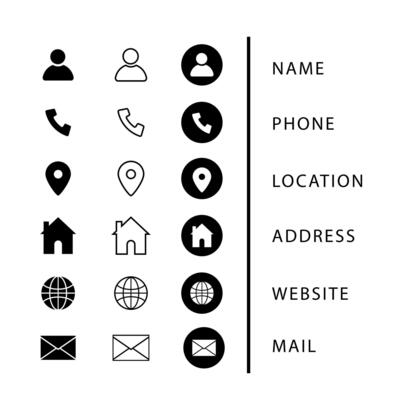 Business Card Icons White Vector Art, Icons, and Graphics for Free Download