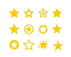 Star collection on different shapes vector