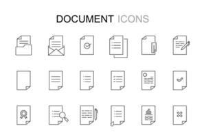 Document web icons in line style vector