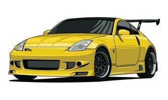 Nissan modification car flat vector