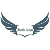 Abstract bird wing initial vector logo.