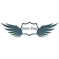 Abstract bird wing initial vector logo.