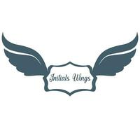 Abstract bird wing initial vector logo.