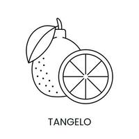 tangelo agrios fruta, línea icono en vector a indicar en comida embalaje acerca de el presencia de esta alergeno