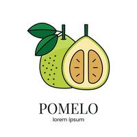 pomelo agrios fruta, línea icono en vector a indicar en comida embalaje acerca de el presencia de esta alérgeno